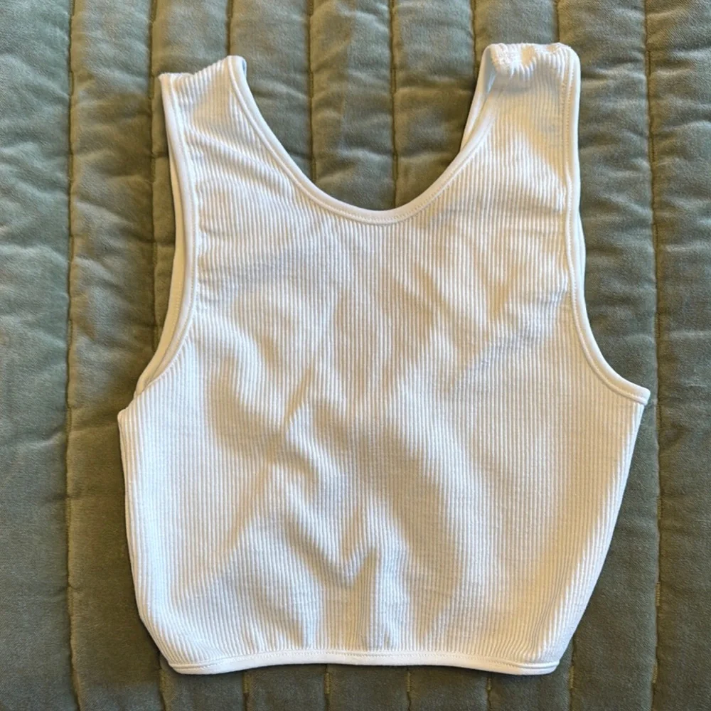 Talulah White Ribbed Tank Top - Picture 1 of 3